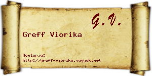 Greff Viorika névjegykártya
